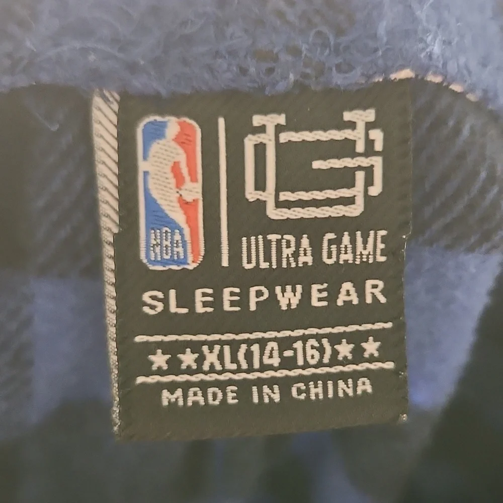 ULTRA GAME XL 14-16 Sleepwear Golden State Warriors Blue Checkerboard PJ…
